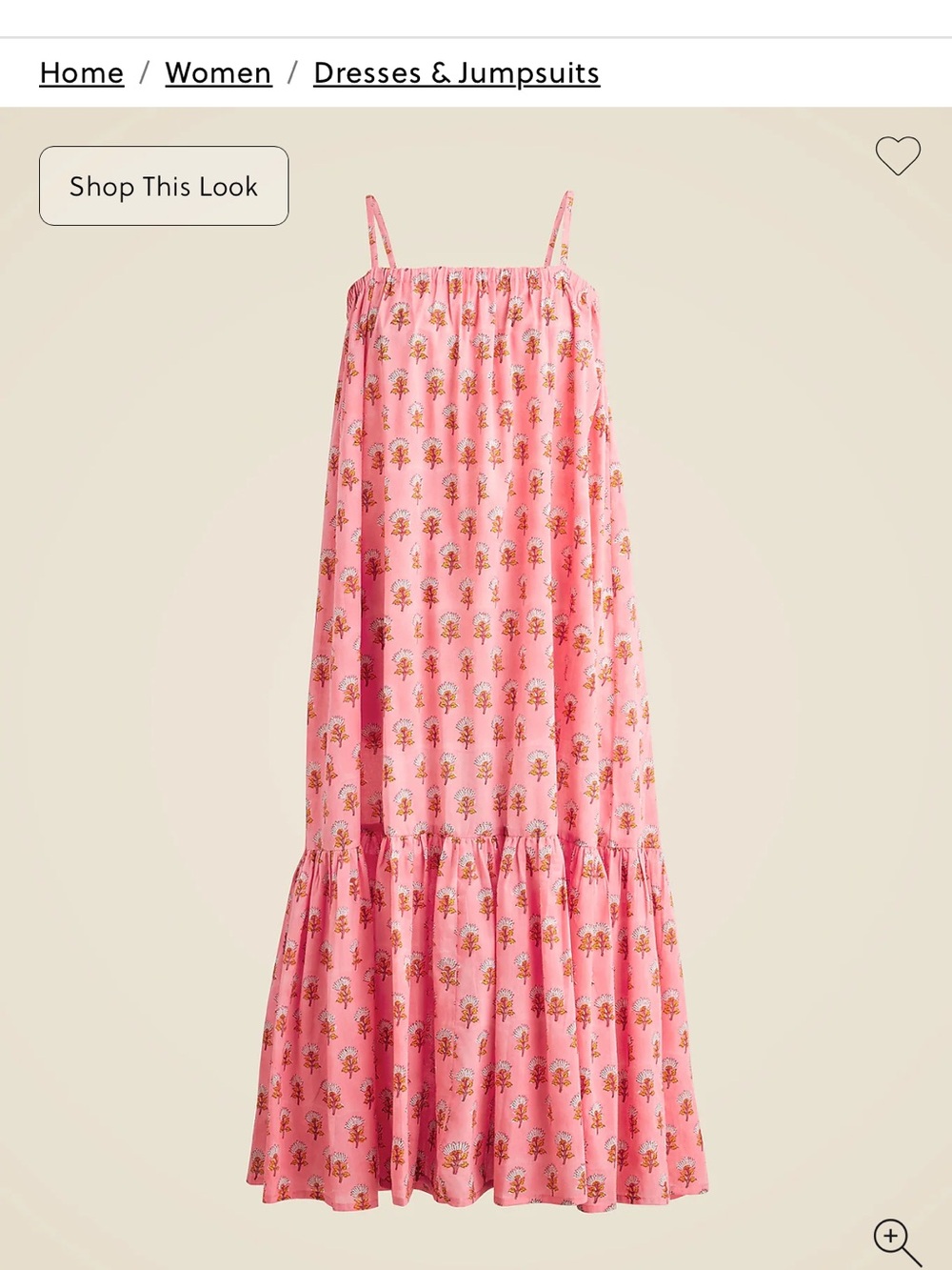 J. Crew Coral Pink Floral Maxi Dress